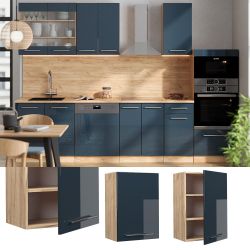 Vicco Hängeschrank Fame-Line, Dunkelblau Hochglanz/Goldkraft Eiche, günstig online kaufen