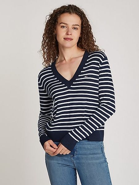 Tommy Jeans Curve V-Ausschnitt-Pullover TJW ESSENTIAL günstig online kaufen