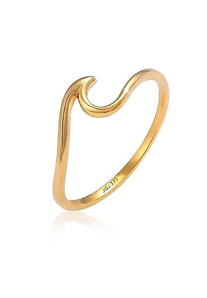Elli Premium Fingerring Wellen Wave Strand Maritim 375 Gelbgold günstig online kaufen