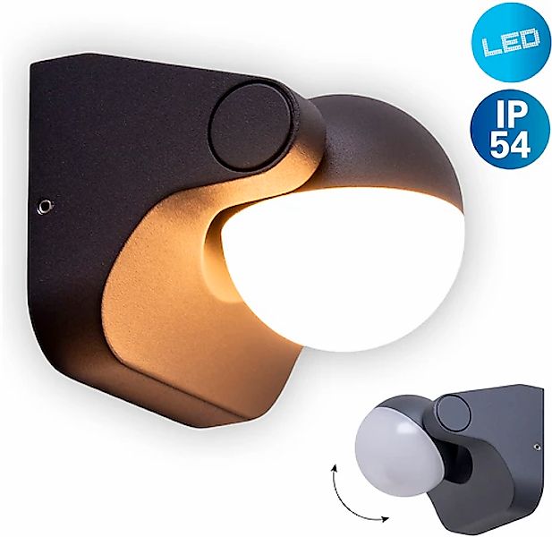 näve LED Außen-Wandleuchte »Pallas«, 1 flammig, schwenkbar anthrazit warmwe günstig online kaufen