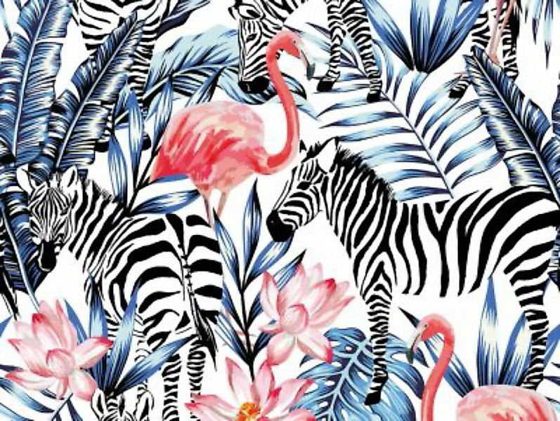 tischsetmacher Tischset Platzsets abwaschbar - Tropische Zebras und Flaming günstig online kaufen