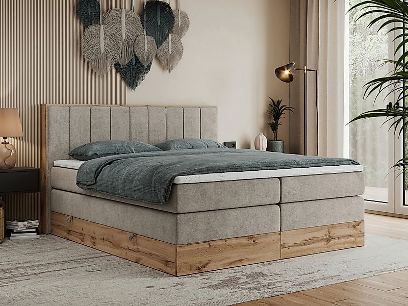 MKS MÖBEL Boxspringbett BELLISSIMO KING (Topper T-25, T30-Schaum, Möbelplat günstig online kaufen