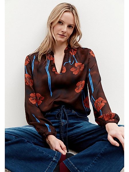 MORE&MORE Langarmbluse fließende Schlupfbluse, Blumenprint günstig online kaufen