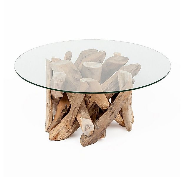 LebensWohnArt Couchtisch Teak Couchtisch TORA-rund ca. D70cm günstig online kaufen