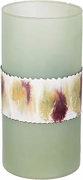 GILDE Tischvase »Vase Imperial, röhrenförmig« aus Aluminium und Glas, wasse günstig online kaufen