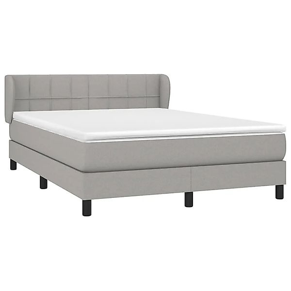 vidaXL Boxspringbett mit Matratze Hellgrau 140x200 cm Stoff 3126245 günstig online kaufen
