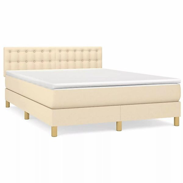 vidaXL Boxspringbett mit Matratze Creme 140x200 cm Stoff1369515 günstig online kaufen