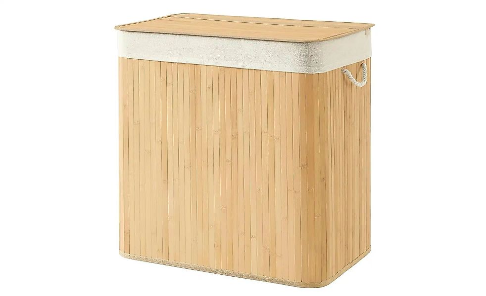 Wäschekorb   ¦ holzfarben ¦ Naturfaser,Bambus,Metall,Baumwolle ¦ Maße (cm): günstig online kaufen