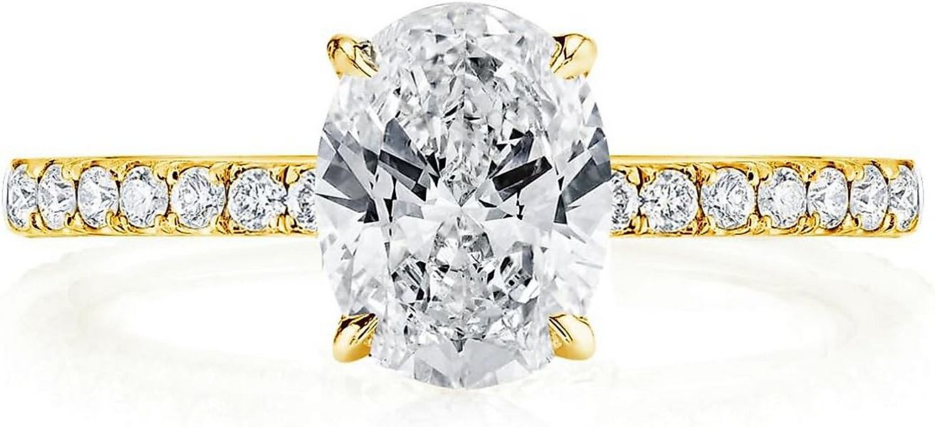 Jumpeak Diamantring 1,5/2 Karat D VS1, 4 Zacken Labordiamantring, 14K Gold, günstig online kaufen