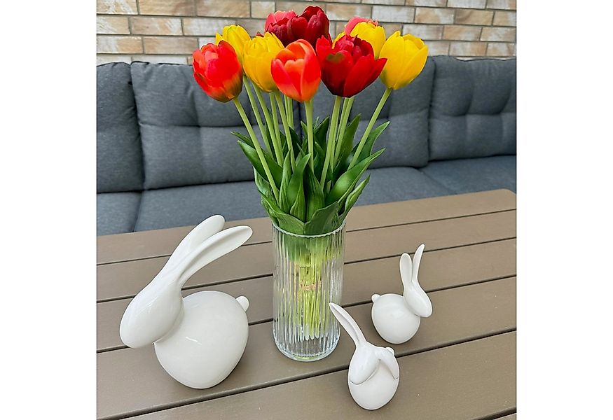 Kunstblumenstrauß - 15 künstliche Tulpen in einer Glasvase - Real touch, wi günstig online kaufen