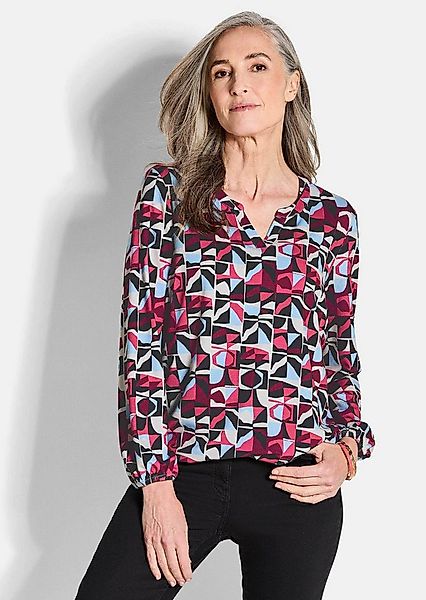 GOLDNER Print-Shirt Druckshirt aus Viskose mit Rundhals Businessoberteil mi günstig online kaufen