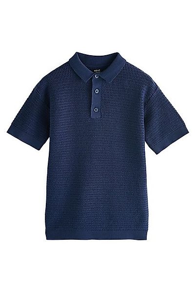 Next Polokragenpullover Kurzarm-Polohemd in Strickoptik 100 % Baumwolle (1- günstig online kaufen