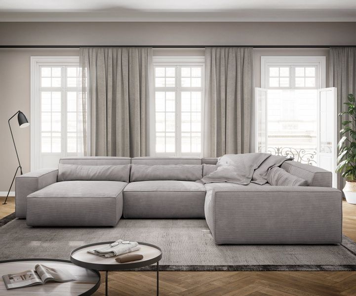 DELIFE Wohnlandschaft Sirpio, XL Cord Silbergrau günstig online kaufen