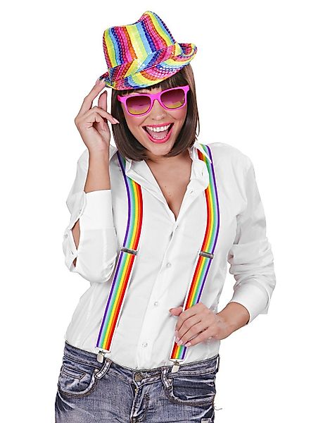 Widdmann Hosenträger Hosenträger Regenbogen Mit Metall-Clips günstig online kaufen