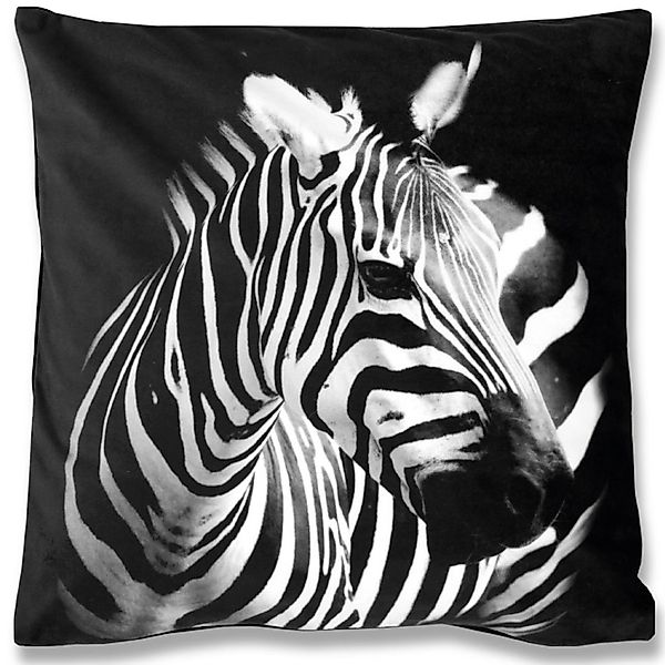 Bestlivings Kissenhülle Fotodruck 40 x 40 cm Zebra mit Füllung günstig online kaufen