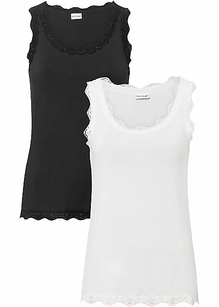 bonprix Shirttop, 2 Stk. Top 2er-Pack aus Viskose-Mix günstig online kaufen