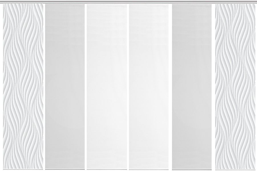Vision S Schiebegardine "6ER SET WAVE" Paneelwagen 6 Stk. tlg. HxB: 260x60, günstig online kaufen
