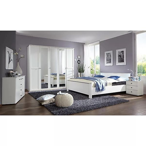 Schlafzimmer Set 5-teilig CROPANI-43 mit Bett 160x200 in weiß günstig online kaufen