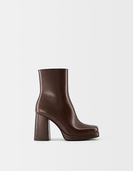 Bershka Plateau-Stiefeletten Mit Absatz Damen 38 Braun günstig online kaufen