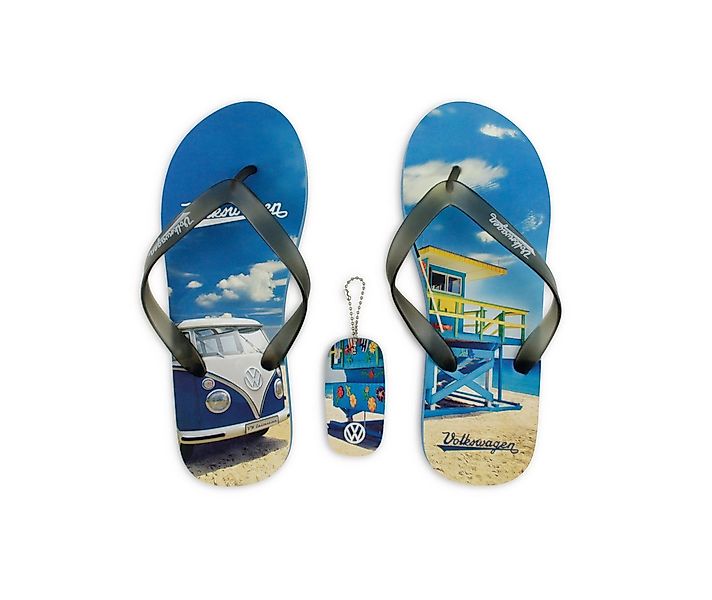 VW Collection by BRISA Volkswagen Sandalen mit T1 Bulli Bus Motiv Zehentren günstig online kaufen
