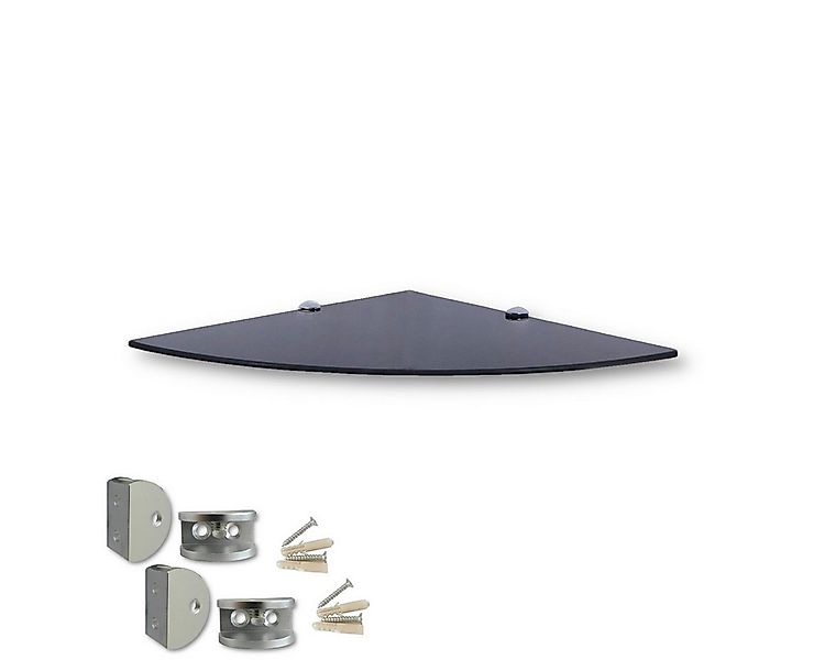 HOOZ Wandregal Eckregal aus Sicherheitsglas mit Halterung - Schwarz 45 x 45 günstig online kaufen