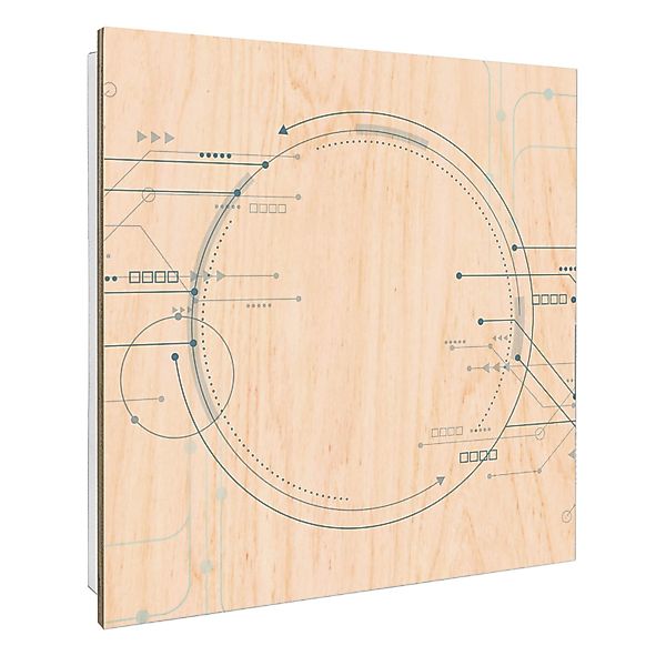 Banjado Schlüsselkasten mit Holzfront 30x30cm Weiß Scharnier Links 50 Haken günstig online kaufen