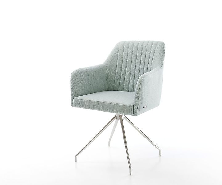 Drehstuhl Greg-Flex Stripes Mint Kreuzgestell konisch Edelstahl 180° drehba günstig online kaufen