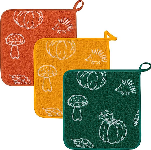 Kracht Kochschürze Topflappen "Herbstlich" 3er-Pack, (3-tlg), günstig online kaufen