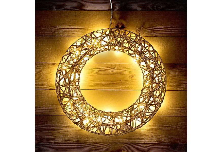 Spetebo LED-Dekofigur Leuchtfigur mit Goldband umwickelt warm weiß (Anzahl, günstig online kaufen