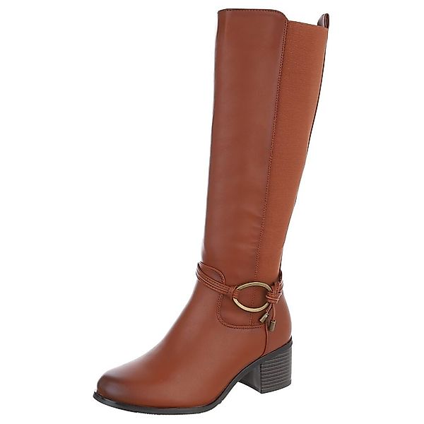 Ital-Design Elegante Damenstiefel mit Blockabsatz und günstig online kaufen