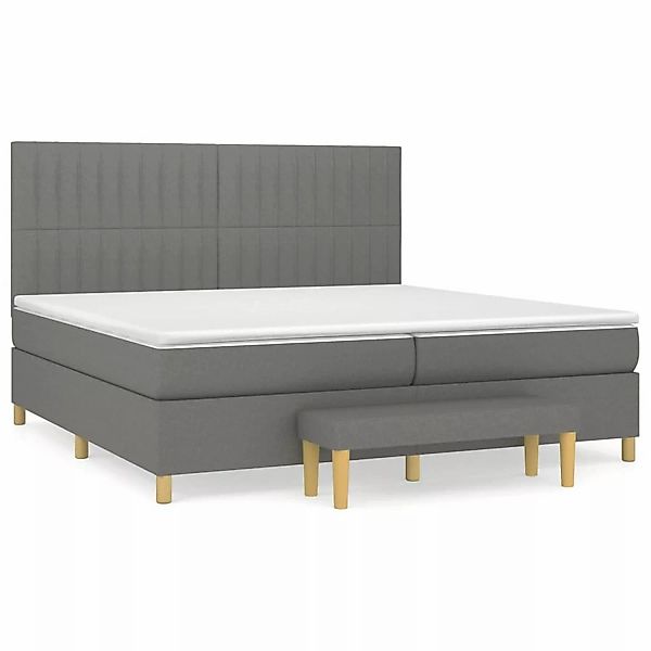 vidaXL Boxspringbett Boxspringbett mit Matratze Dunkelgrau 200x200 cm Stoff günstig online kaufen