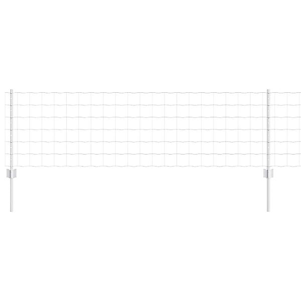 vidaXL Zaun mit Pfosten Silber 0,6 x 50 m Stahl 3336213 günstig online kaufen