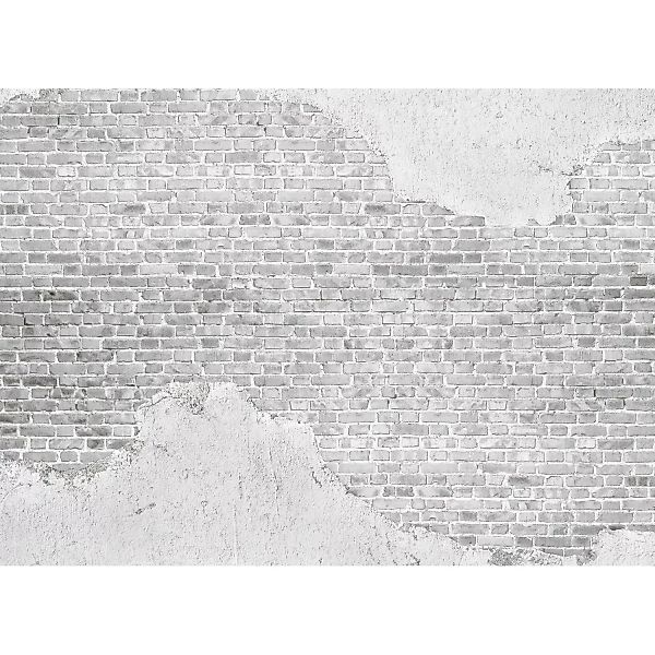 Fototapete Steinwand Klinker Putz Industrial Weiß 3,50 m x 2,55 m FSC® günstig online kaufen