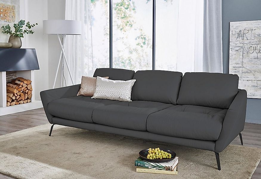 W.SCHILLIG Big-Sofa "softy", mit dekorativer Heftung im Sitz, Füße schwarz günstig online kaufen