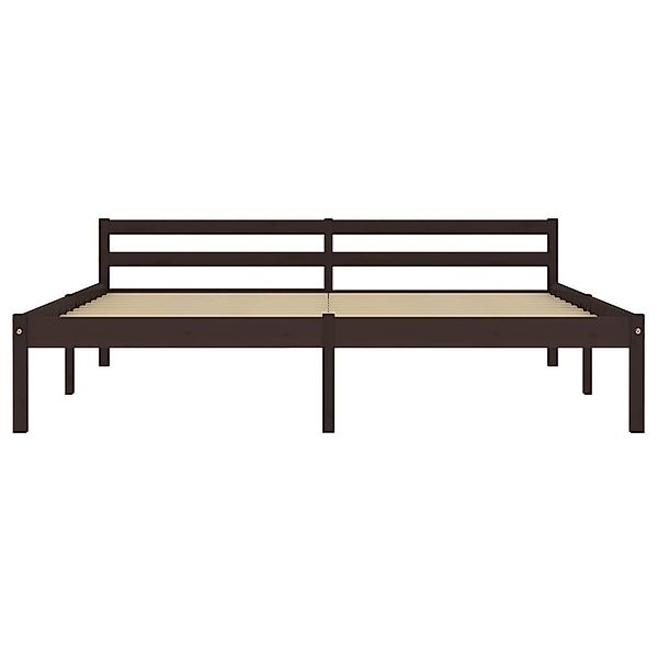 furnicato Bettgestell Massivholzbett Dunkelbraun Kiefer 160x200 günstig online kaufen
