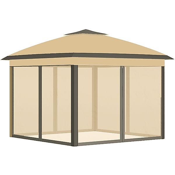 Outsunny Pavillon 3,3x3,3m, wasserabweisend Winterfest Pop-up Faltpavillon günstig online kaufen