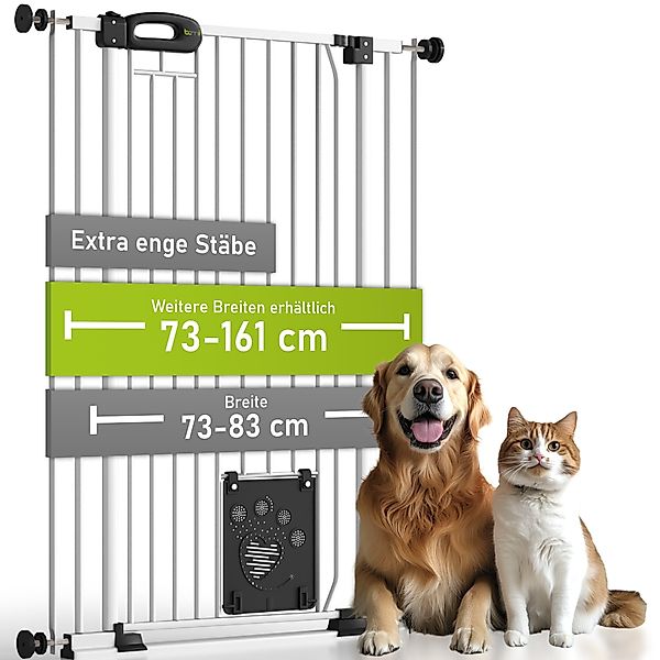 BOMI Türschutzgitter Tierschutzgitter Merle für Hunde 73–161 cm mit Tür, Ka günstig online kaufen