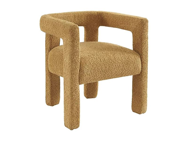 Stuhl mit Armlehnen - Bouclé-Stoff & Metall - Senfgelb - SOFANA von Pascal günstig online kaufen