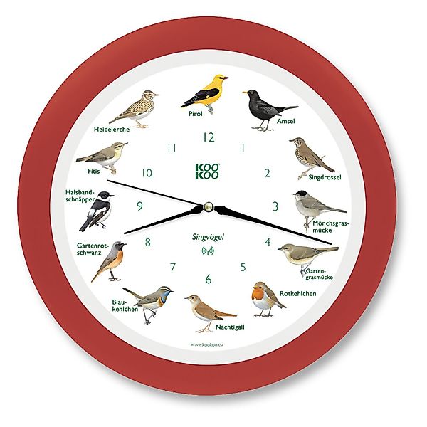 KOOKOO Funkwanduhr Singvögel (Funkquarzwerk) günstig online kaufen