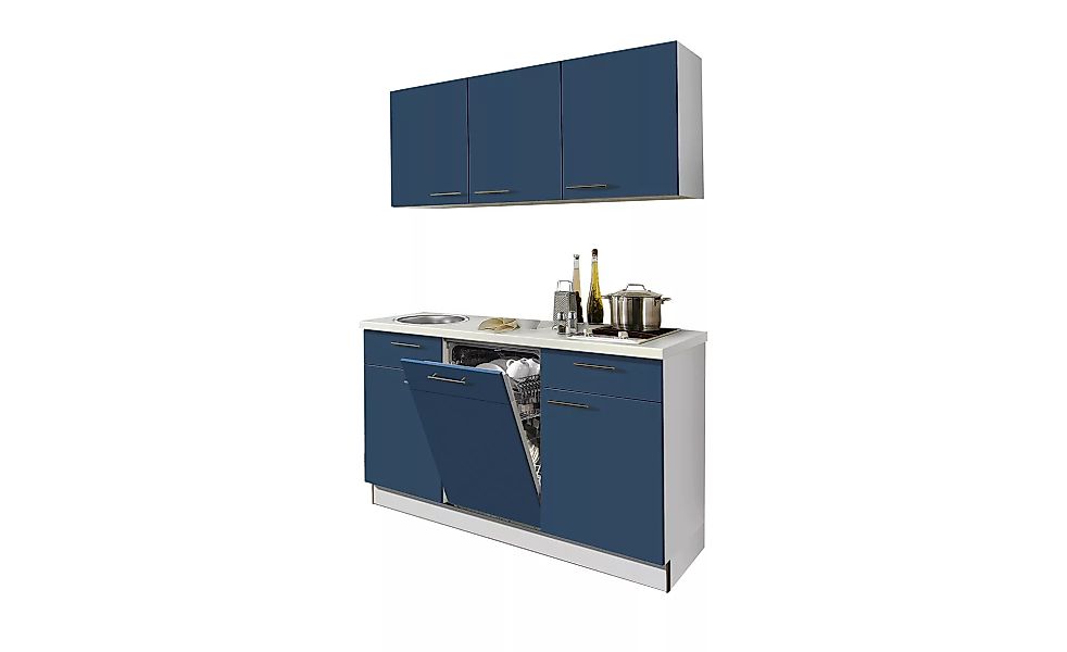 Küchenzeile mit Elektrogeräten  Zwolle - blau - 145 cm - Sconto günstig online kaufen