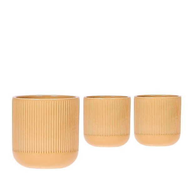 Keramik-Übertopf Flare Ocher Topf-Ø ca. 9 cm günstig online kaufen