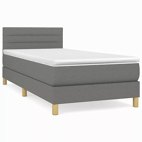 furnicato Bett Boxspringbett mit Matratze Dunkelgrau 90x190 cm Stoff (1-tlg günstig online kaufen