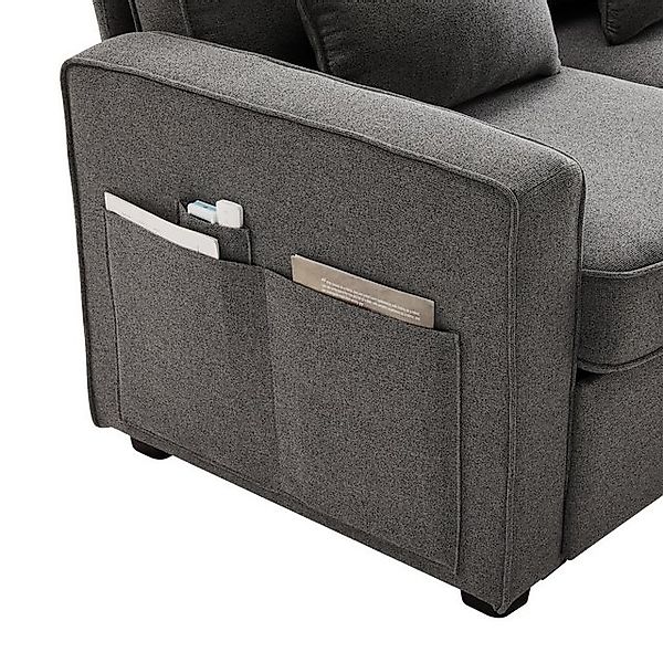 Ulife Sofa Multifunktionales 4-Sitzer-Leinensofa, 1 Teile, mit Relaxfunktio günstig online kaufen