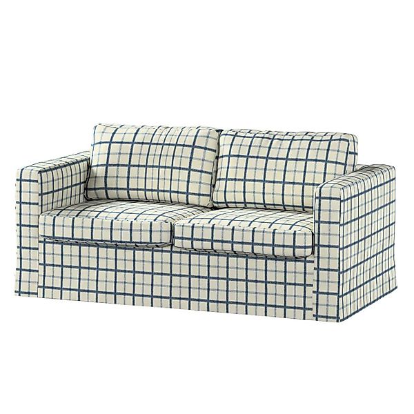 Bezug für Karlstad 2-Sitzer Sofa nicht ausklappbar, lang, blau-creme, Sofah günstig online kaufen