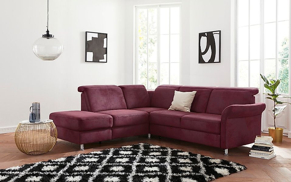 sit&more Ecksofa "Darwin L-Form", inklusive Federkern, wahlweise mit Kopfte günstig online kaufen