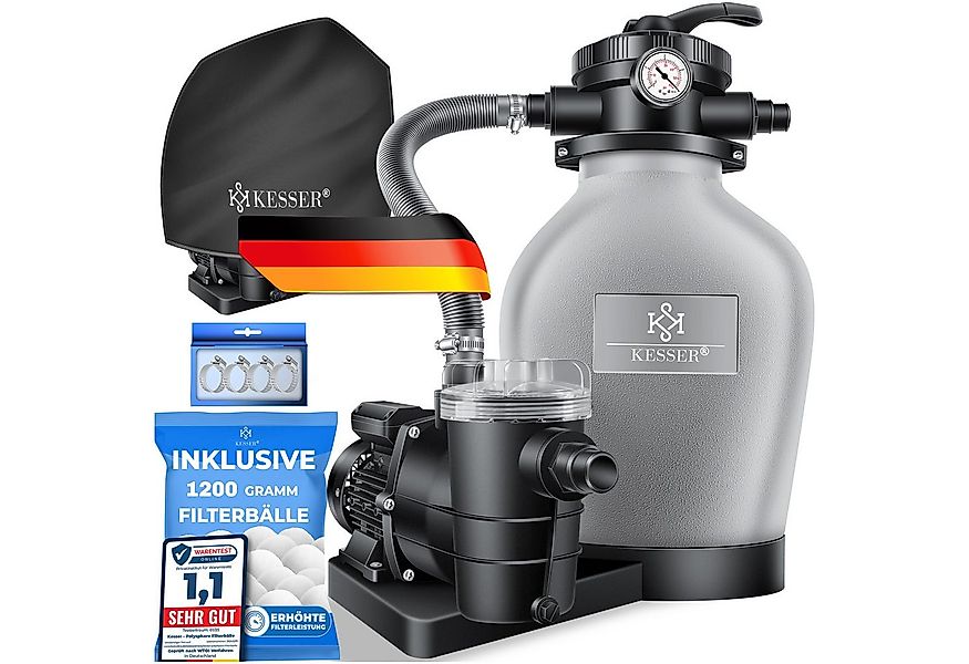 KESSER Sandfilteranlage 600W Sandfilter für Pools 13200L/h Durchfluss Poolf günstig online kaufen