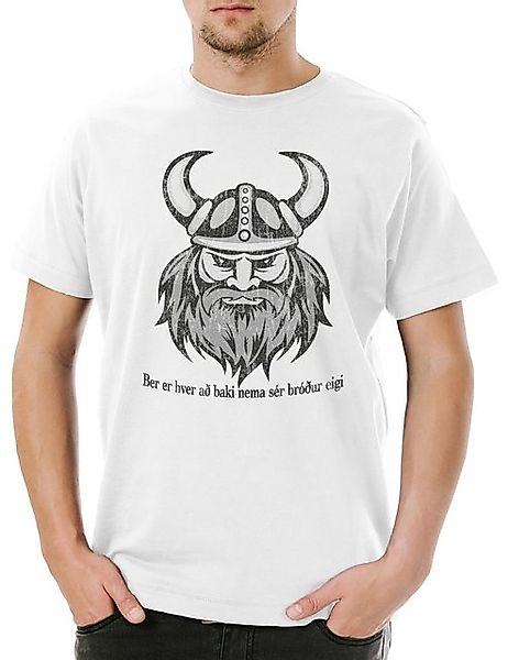 Urban Backwoods Print-Shirt Viking Head II Herren T-Shirt Krieger Warrior R günstig online kaufen