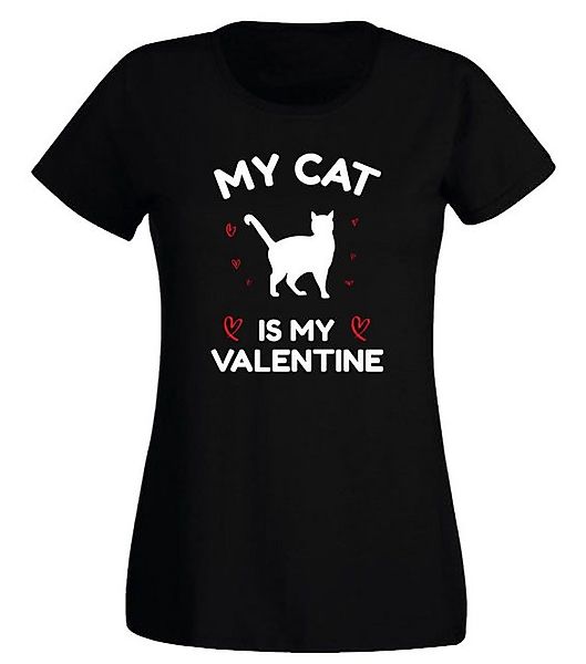 G-graphics T-Shirt Damen T-Shirt - My Cat is my Valentine Slim-fit, mit Fro günstig online kaufen
