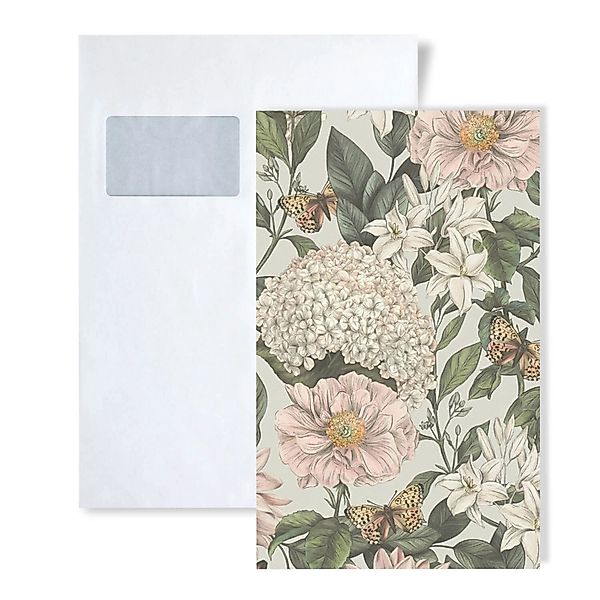 PROFHOME 1 MUSTERSTÜCK S-394264-GU DIN A4 MUSTER der Floralen Tapete günstig online kaufen