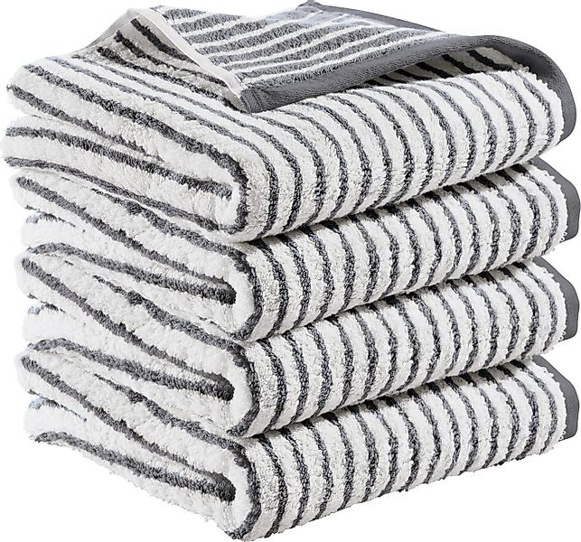 Erwin Müller Handtuch Handtuch "Konstanz" 4er-Pack Streifen, Jacquard, Walk günstig online kaufen